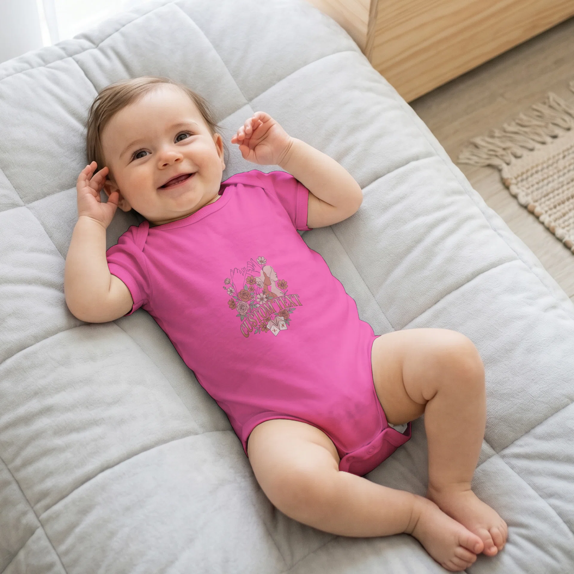 Girl Baby Thin Jersey Bodysuit - Rabbit Skins 4400 Görsel 2