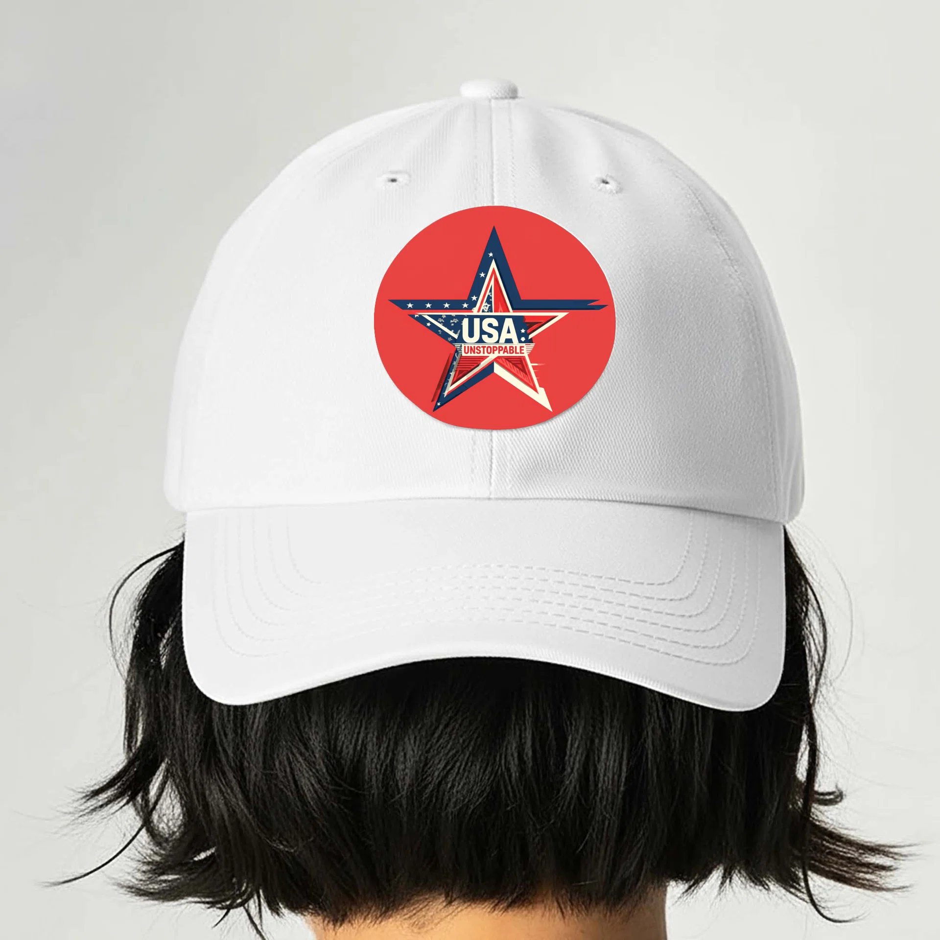 Dad Hat with Leather Patch (Round) Görsel 2