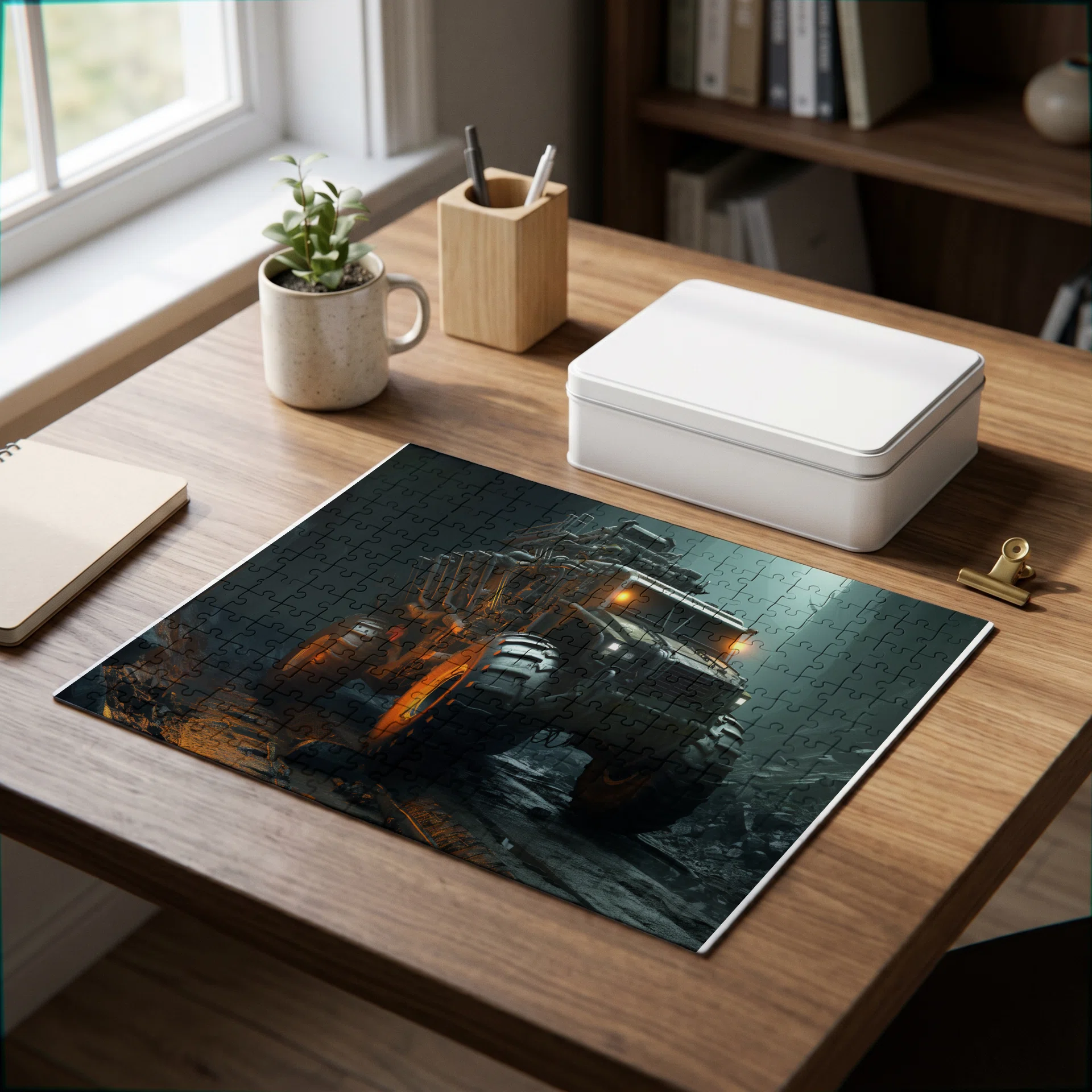 Jigsaw Puzzle with Tin Görsel 2