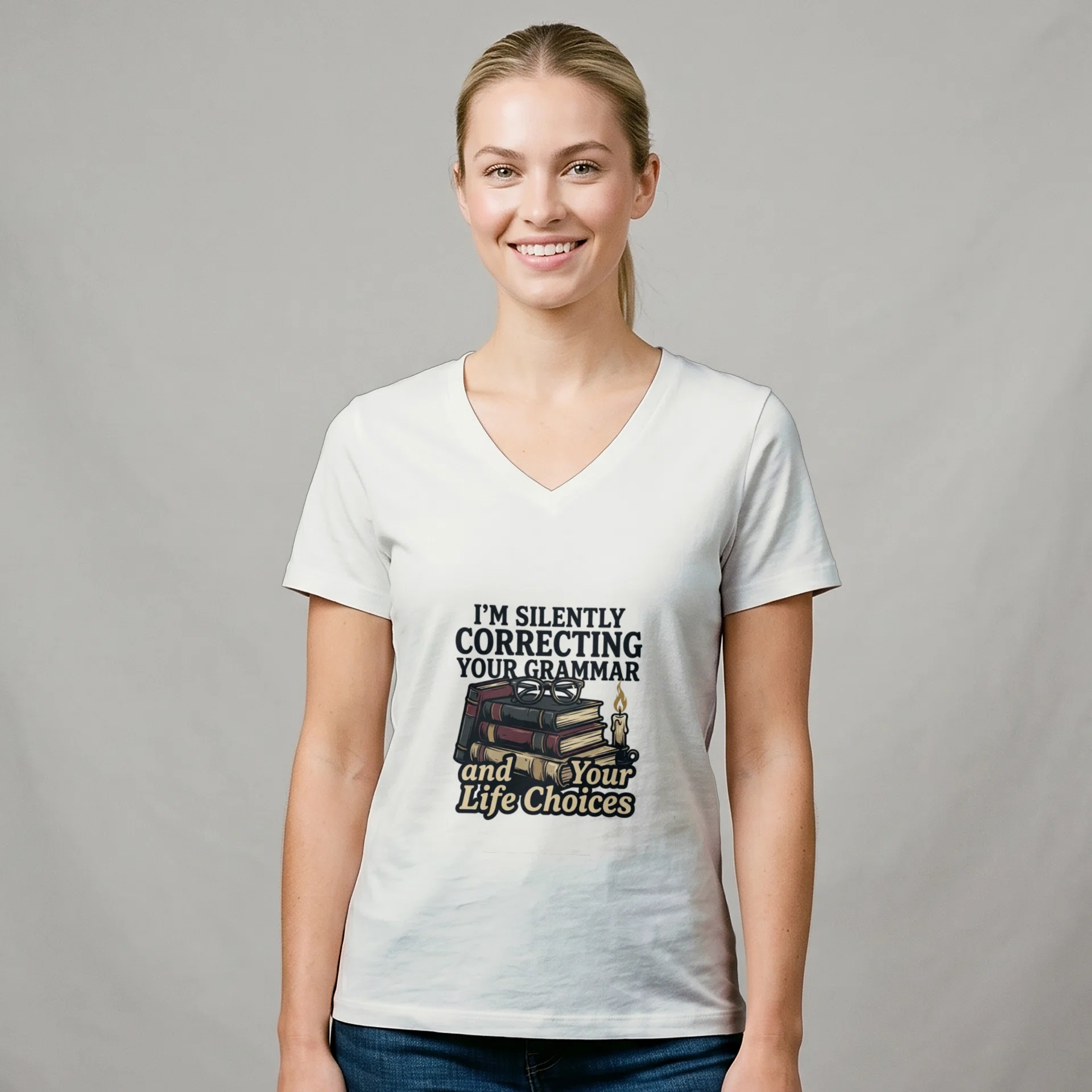 Women's Relaxed Jersey Short Sleeve V-Neck Tee - Bella Canvas 6405 Görsel 2