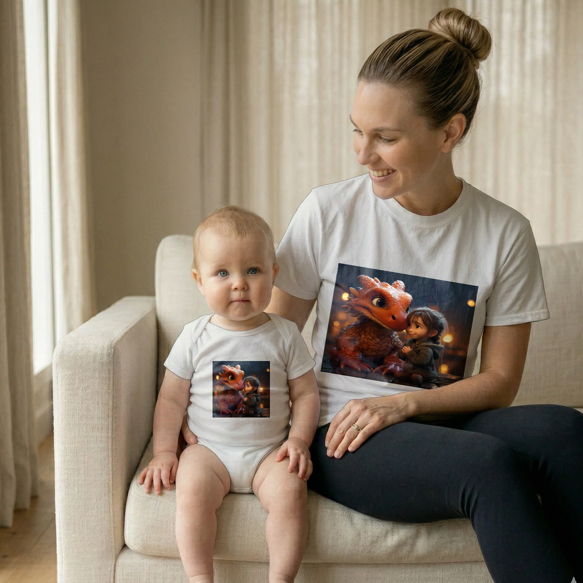 Women's T-shirt and Infant Fine Jersey Bodysuit - Gildan 5000-Rabbit Skins 4424 Görsel 2