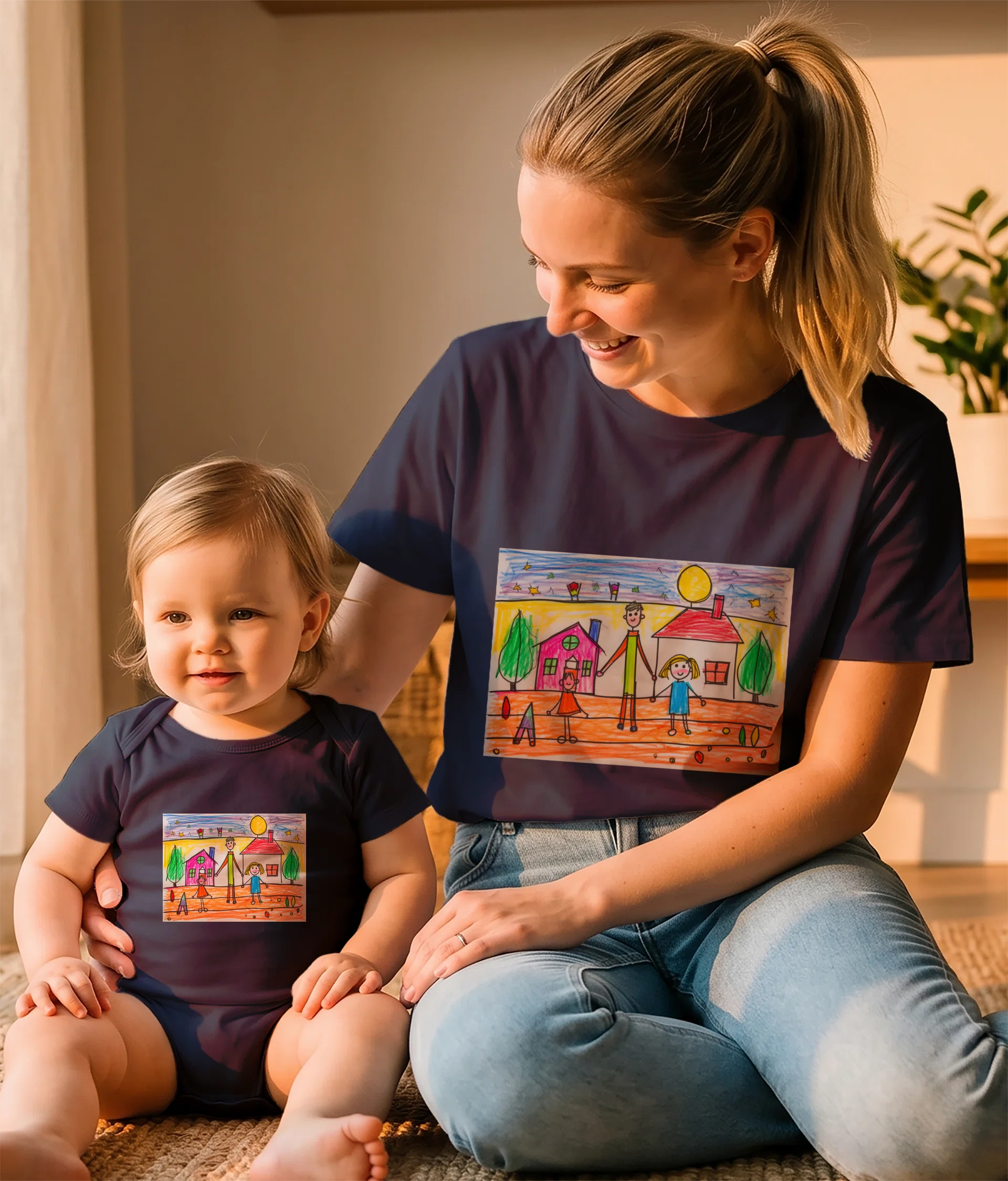 Unisex Jersey Short Sleeve Tee and Infant Fine Jersey Bodysuit - Bella+Canvas 3001-Rabbit Skins 4424 Görsel 2
