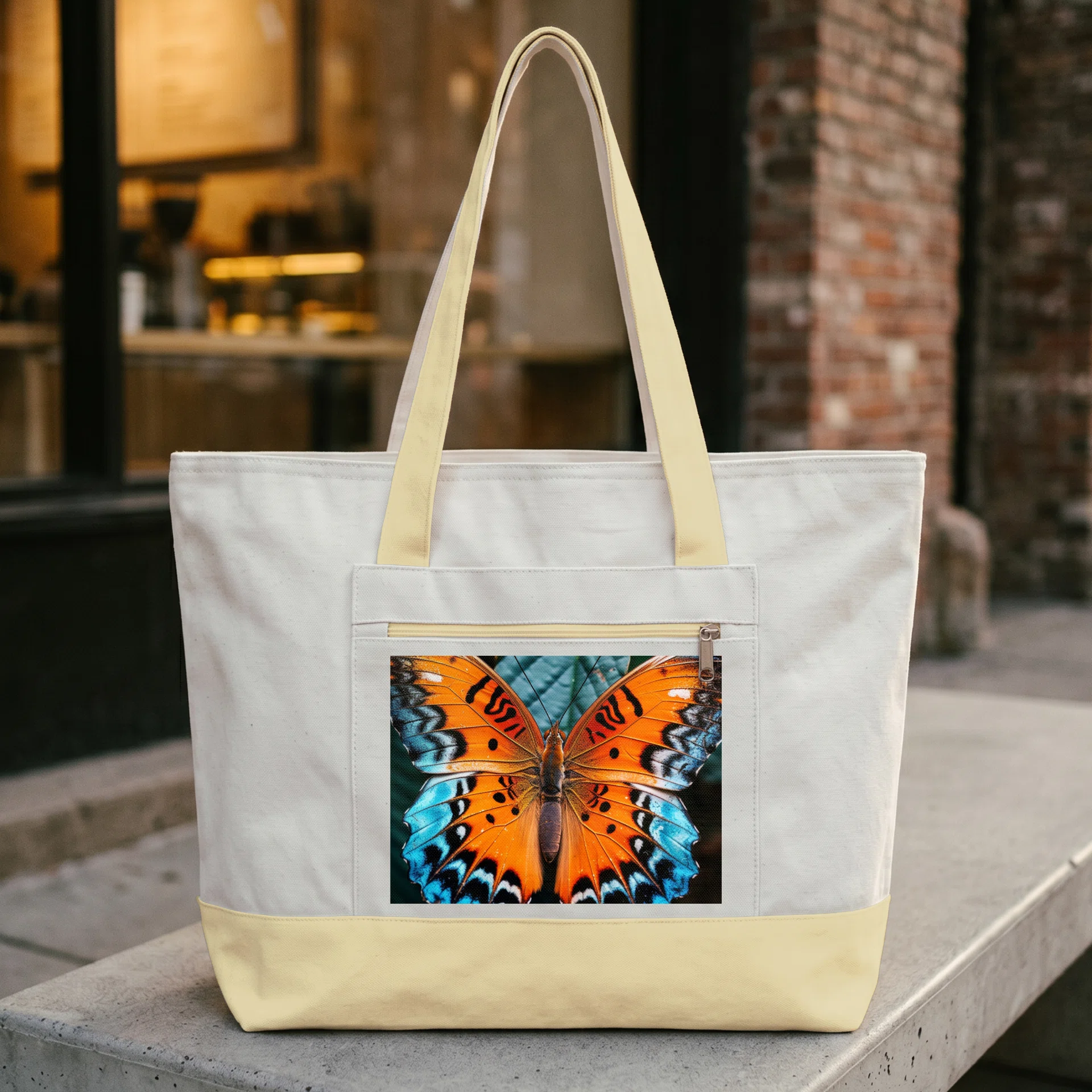 Zippered Canvas Tote Görsel 2