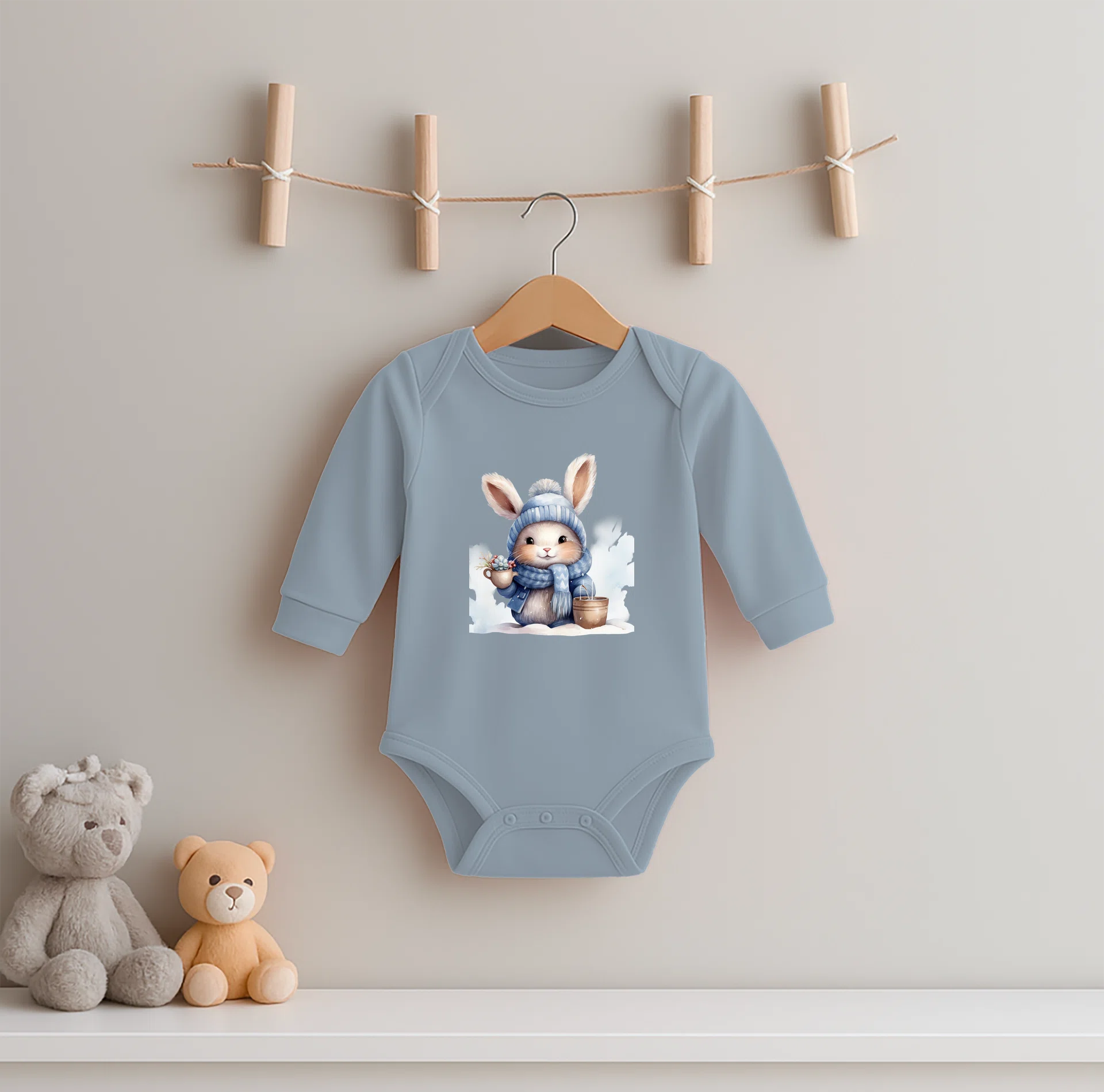 Infant Long Sleeve Bodysuit - Rabbit Skins 4411 Görsel 2