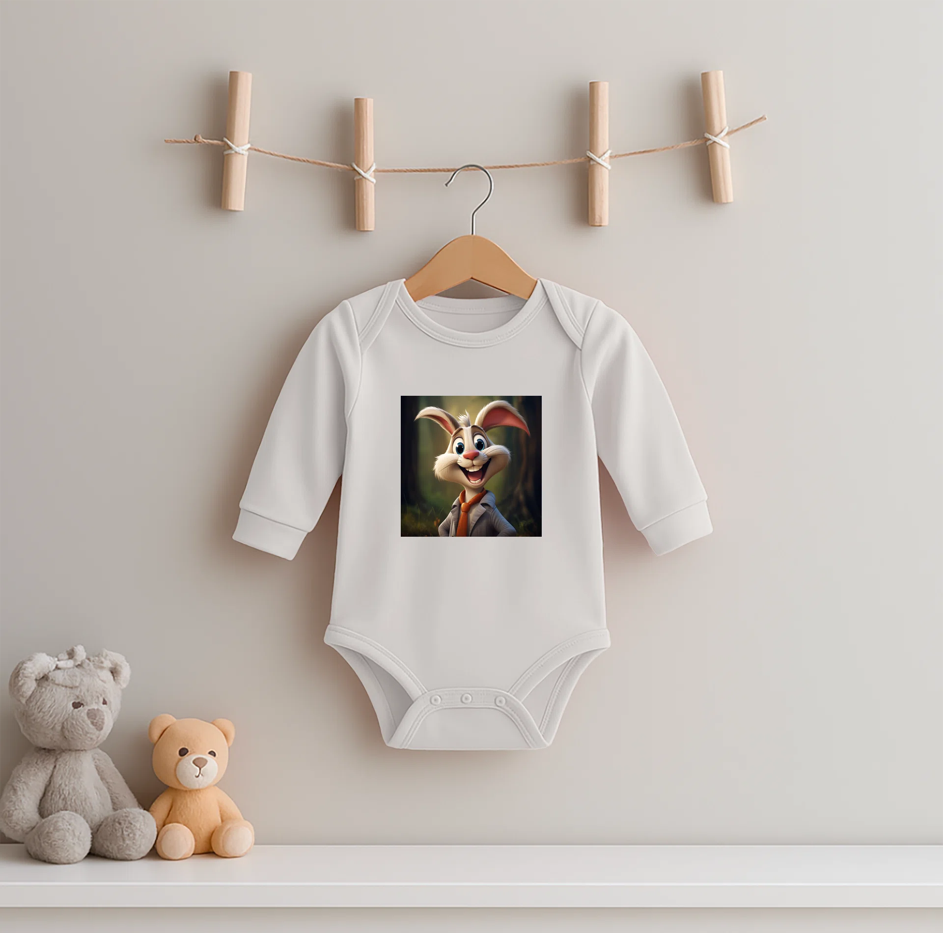 Infant Long Sleeve Bodysuit - Rabbit Skins 4411 Görsel 2