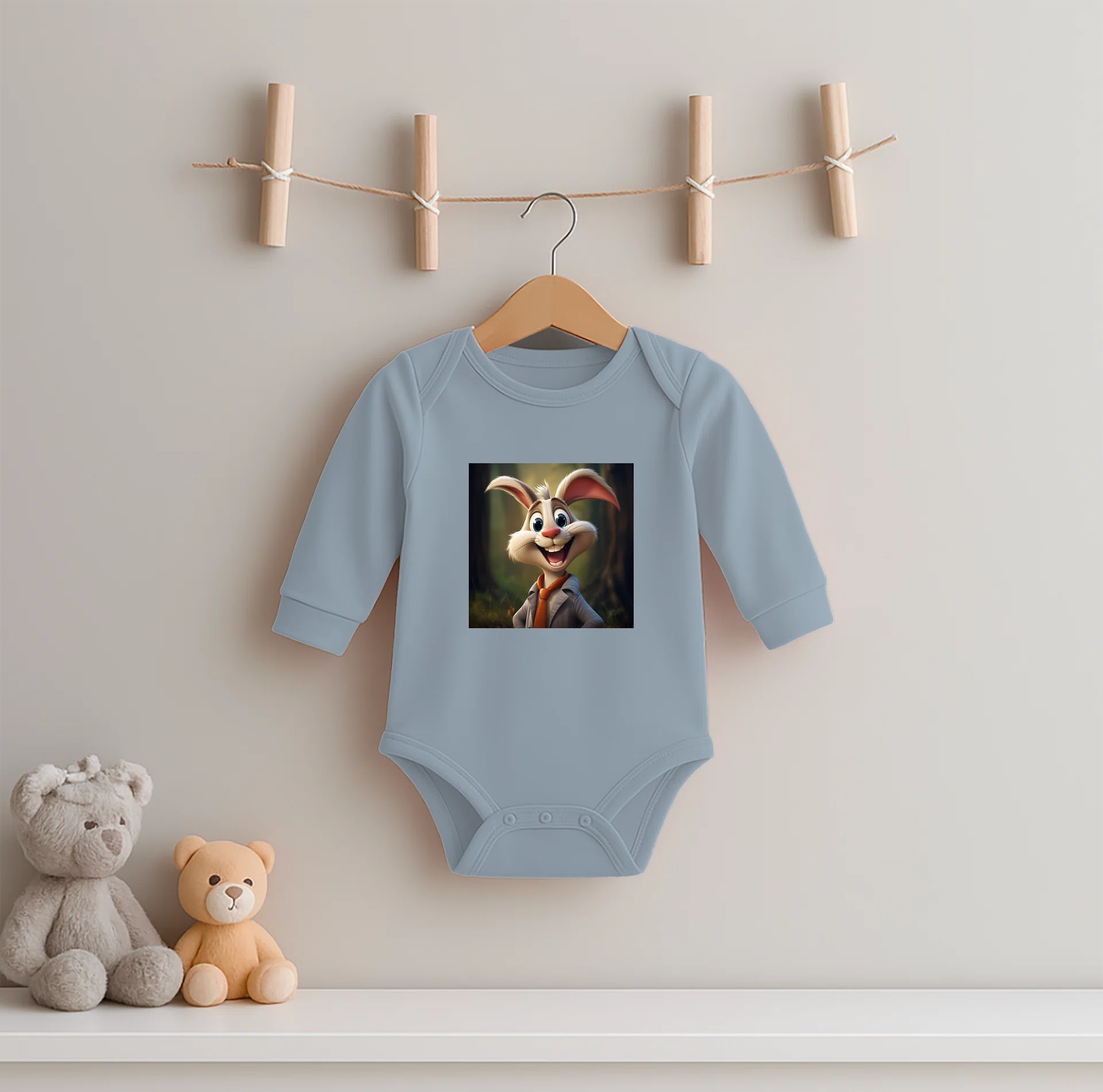 Infant Long Sleeve Bodysuit - Rabbit Skins 4411 Görsel 2