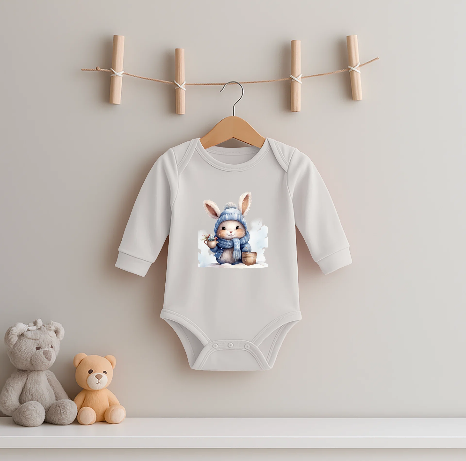 Infant Long Sleeve Bodysuit - Rabbit Skins 4411 Görsel 2