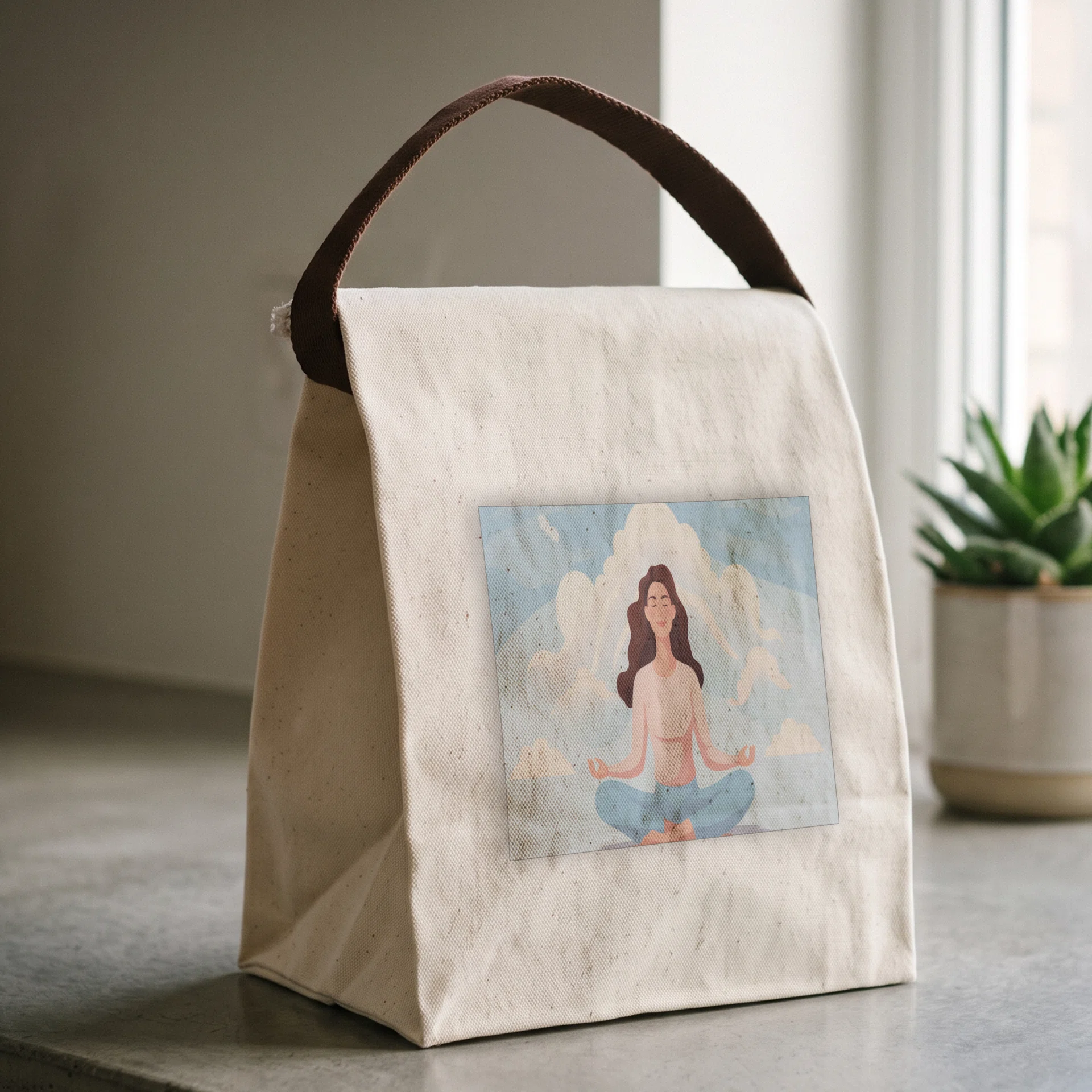 Canvas Lunch Bag With Strap Görsel 2