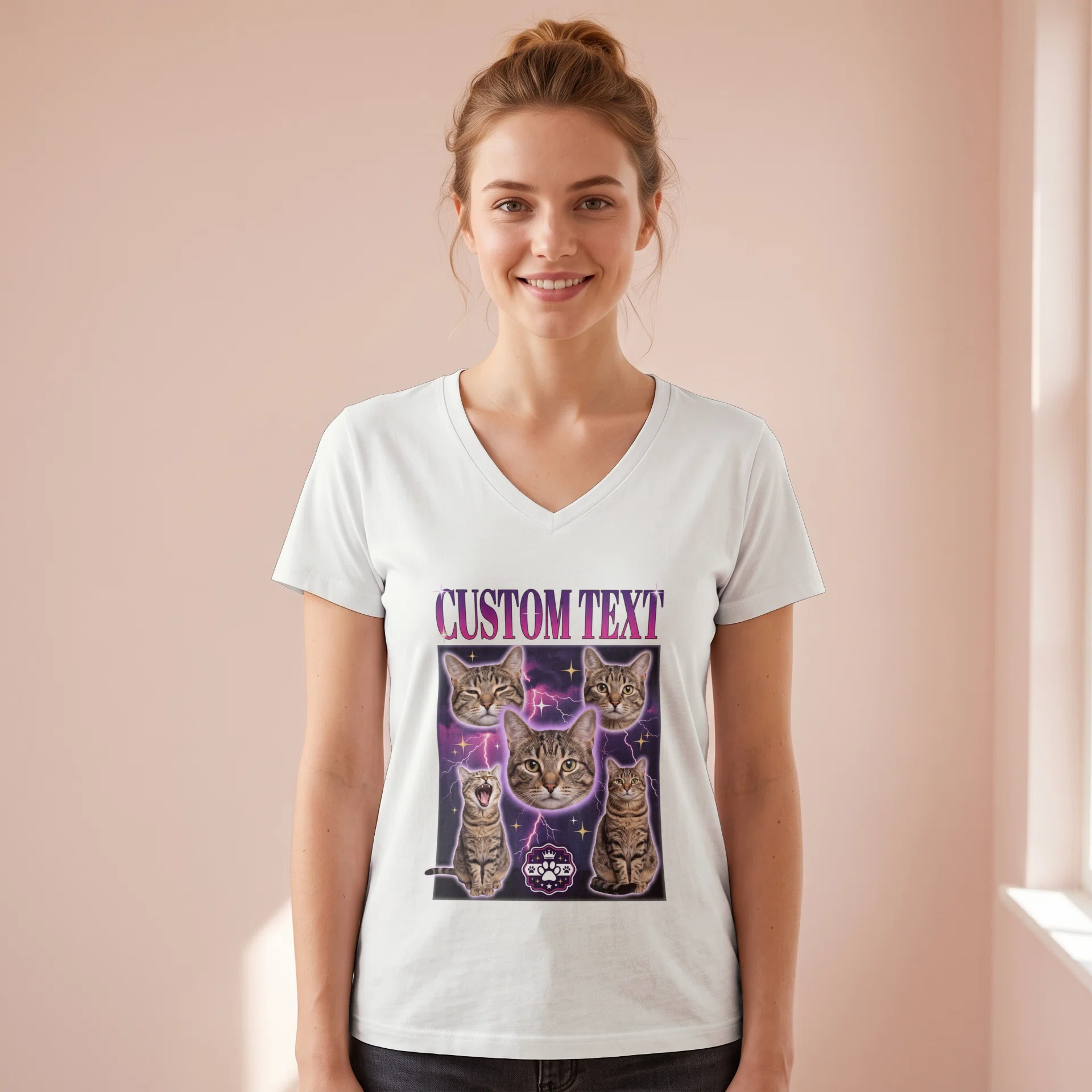 Unisex Jersey Short Sleeve V-Neck Tee - Bella Canvas 3005 Görsel 2