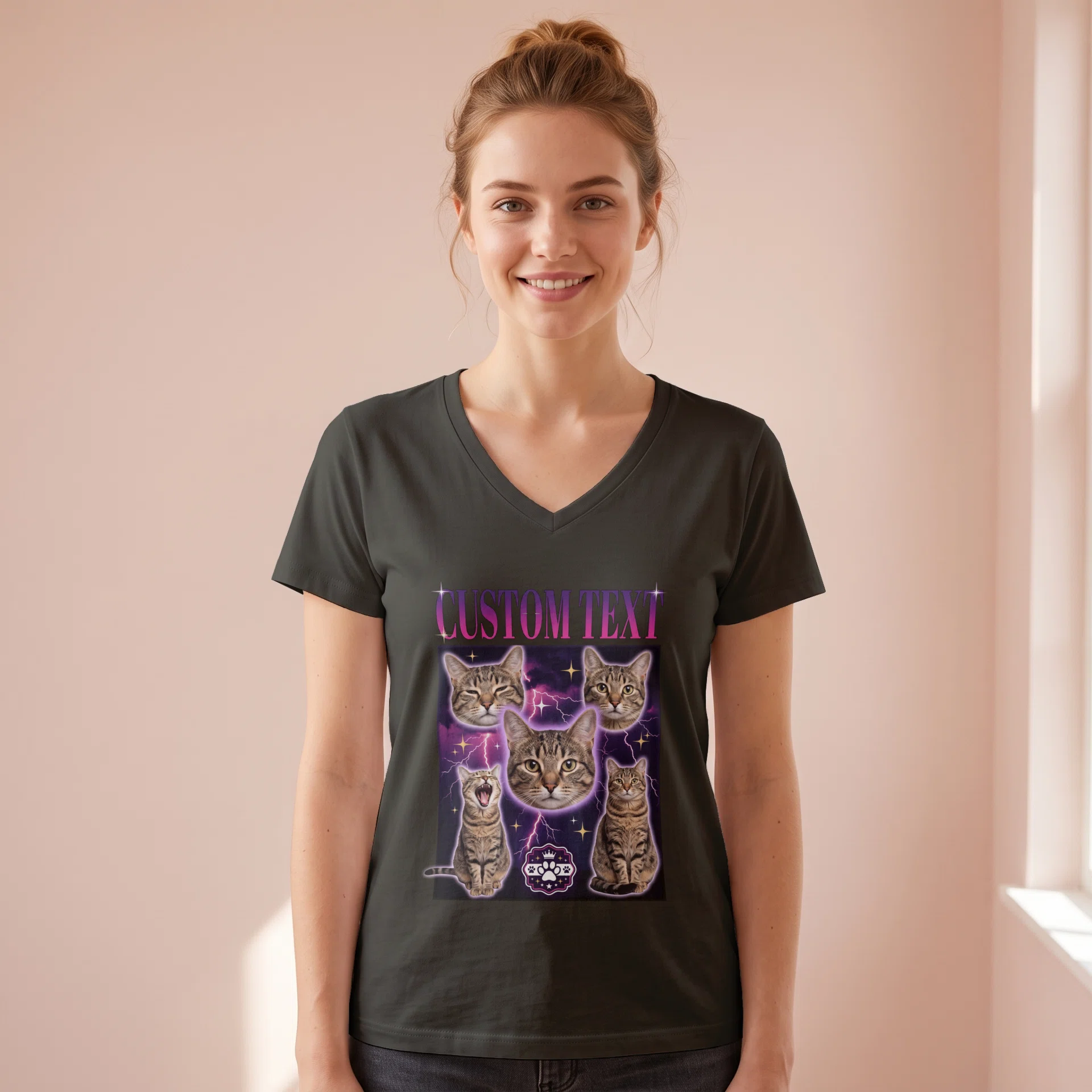 Unisex Jersey Short Sleeve V-Neck Tee - Bella Canvas 3005 Görsel 2