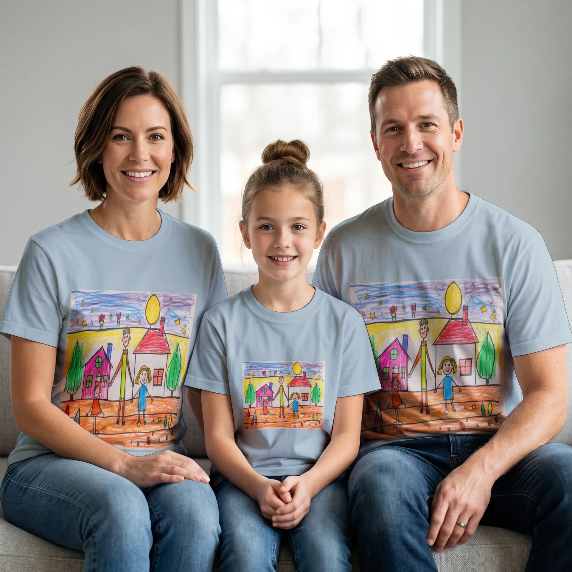 Family Matching Garment-Dyed T-Shirt Set Görsel 2